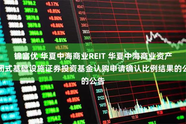 锦富优 华夏中海商业REIT 华夏中海商业资产封闭式基础设施证券投资基金认购申请确认比例结果的公告